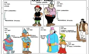 Postacie z Kajko i Kokosz Szkoła Latania: Kajko, Kokosz, Hegemon, Miluś, Jaga, Krwawy. Opis ich cech i sytuacji.