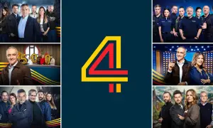 Kolaż zdjęć z seriali z udziałem polskich aktorów serialowych. W centrum logo kanału.