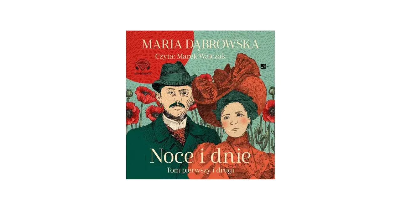 Maria Dąbrowska, autorka nocy i dni, w ilustracji z parą i makami.