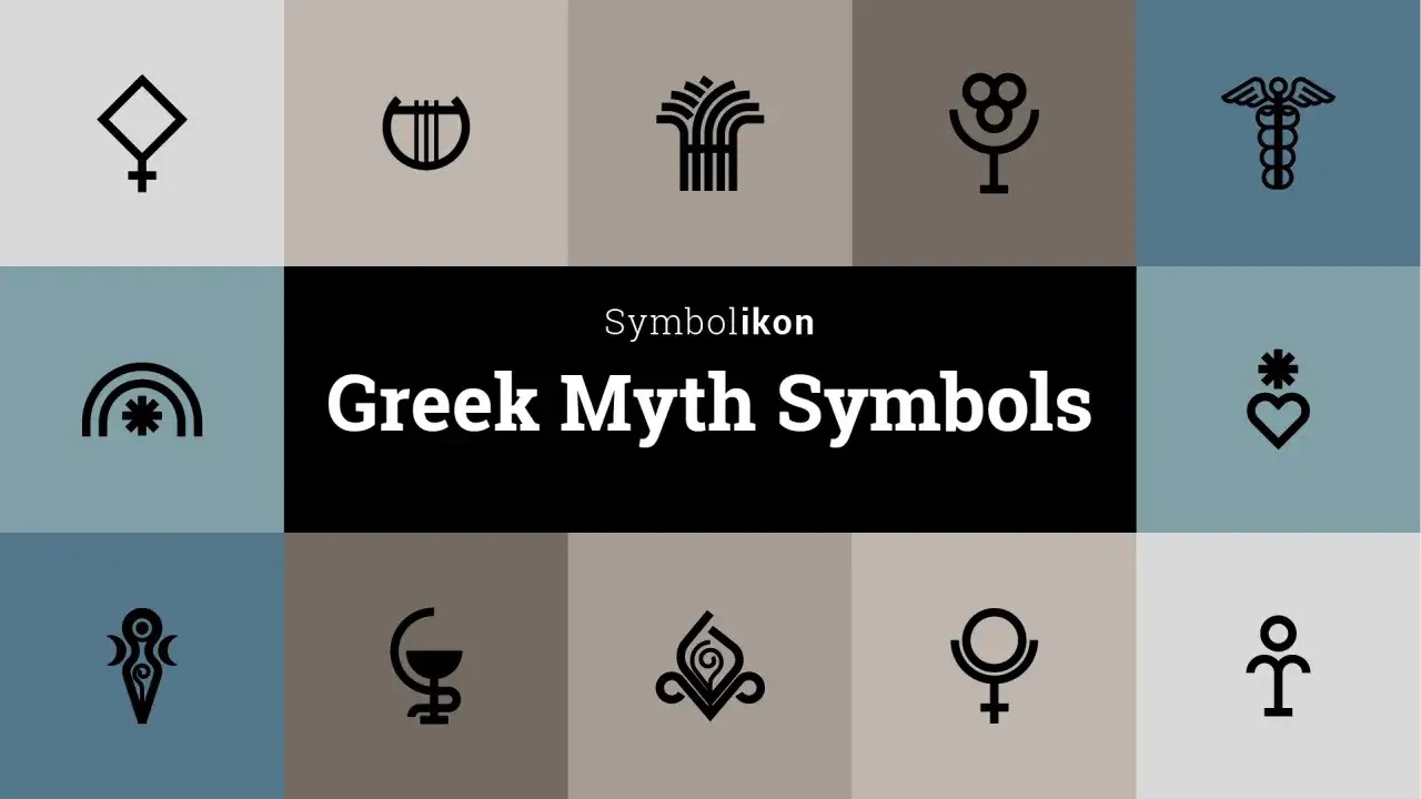 Kolekcja symboli z mitologii greckiej, w tym lira, symbol serca i inne. Każdy symbol opowiada historię, jak starożytna muzyka.