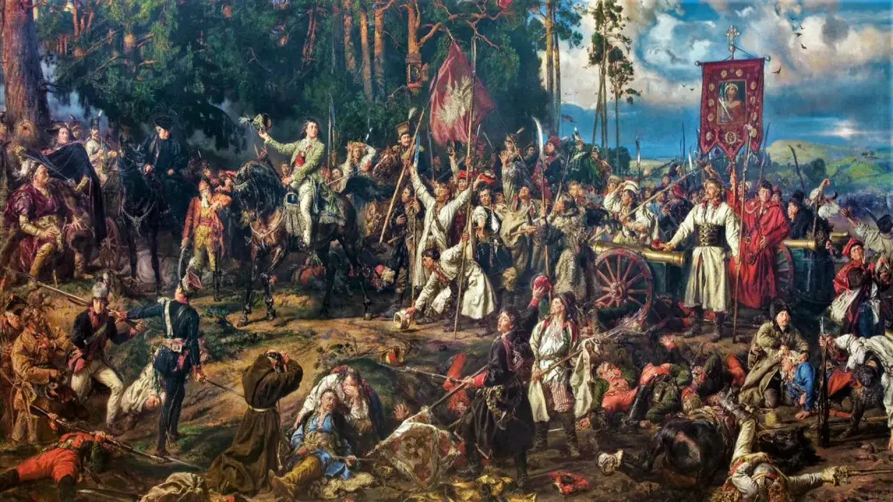 Bitwa pod Racławicami, dzieło Jana Matejki, ukazuje heroizm powstańców. Kim był Jan Matejko? Wielkim malarzem historii Polski.