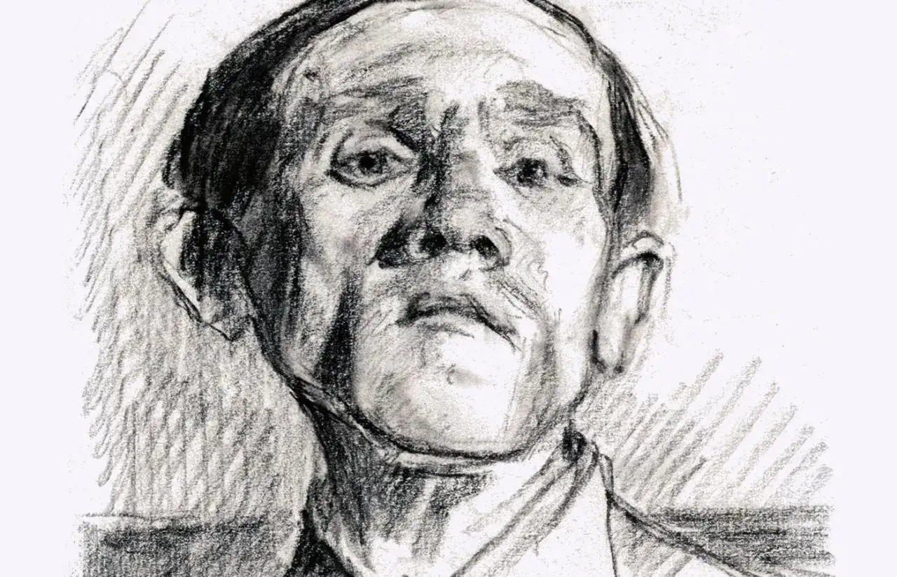 Portret Bruna Schulza, szkic ołówkiem. Jego biografia jest równie intrygująca jak jego twórczość.