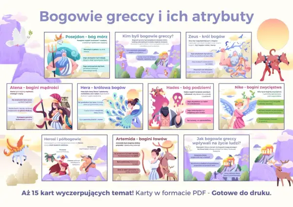 Bogowie greccy i ich atrybuty: Posejdon, Zeus, Atena, Hera, Hades, Nike, Artemida. Poznaj ich moce i symbole, a także jak muzyka wpływała na ich życie.
